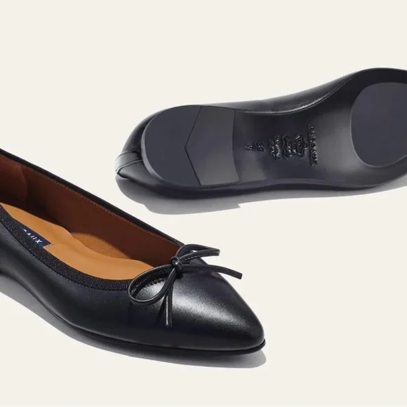 Margaux Black Point Toe Ballet Flat 39.5 New With Box - Picture 9 of 11